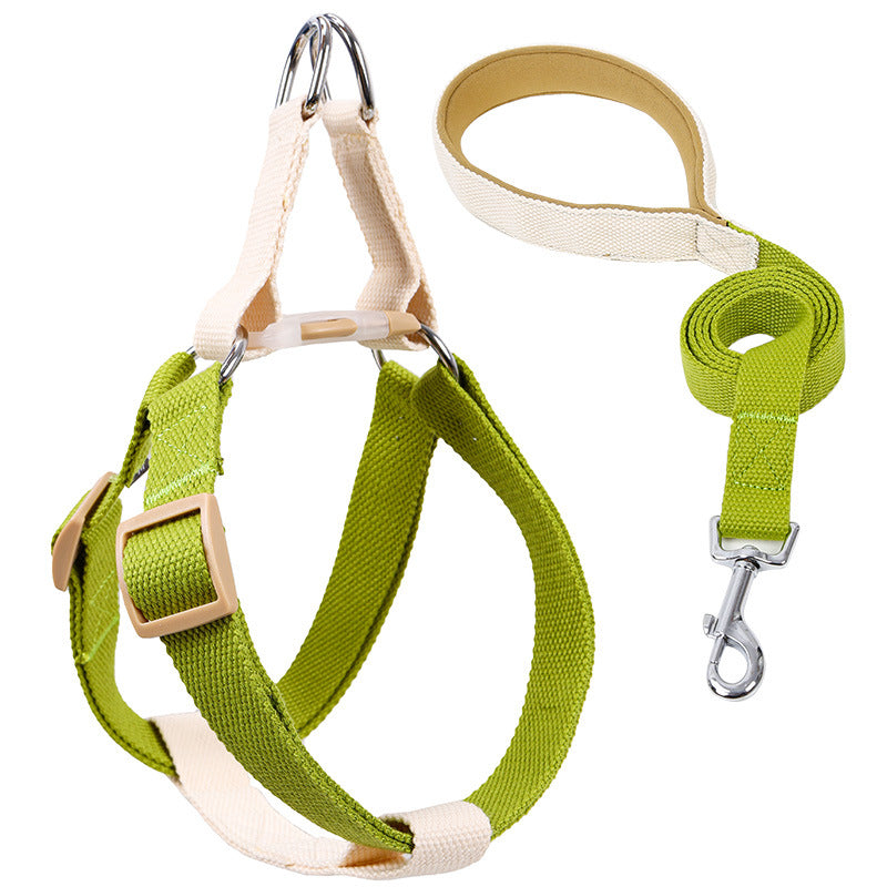 KFX-6602173 Drawstring Adjustable Chest Strap Dog Leash with Polyester Cotton Material