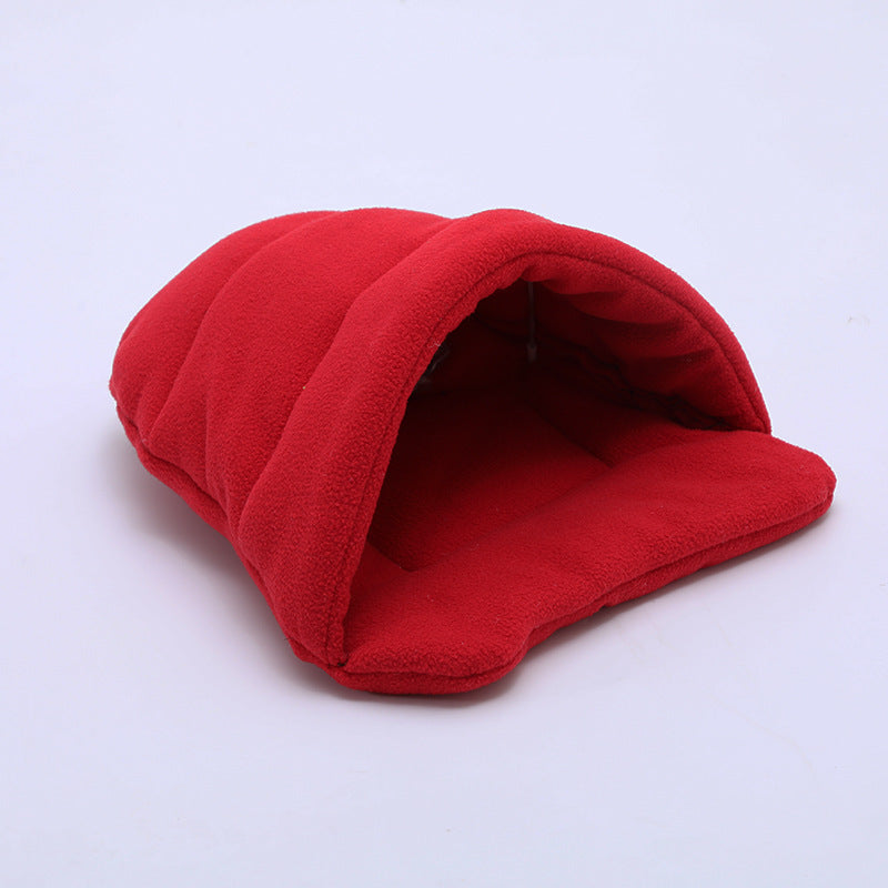 KFX-6602941 Cute Cat Sleeping Bag for Small Pets - Teddy, Guinea Pig, and Hamster - Four Seasons Nest in Various Colors