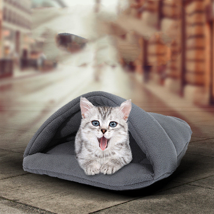 KFX-6602941 Cute Cat Sleeping Bag for Small Pets - Teddy, Guinea Pig, and Hamster - Four Seasons Nest in Various Colors