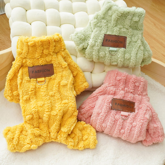KFX-6603453 Autumn and Winter Pet Clothing for Dogs and Cats - Four Legs with Leather Tag in Multiple Colors and Sizes