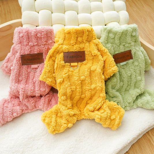 KFX-6603453 Autumn and Winter Pet Clothing for Dogs and Cats - Four Legs with Leather Tag in Multiple Colors and Sizes