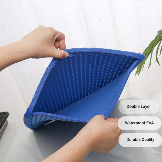 KFX-6604733 Double-Layer Rice Cat Litter Mat with Waterproof EVA Design for Easy Cleaning and Litter Trapping