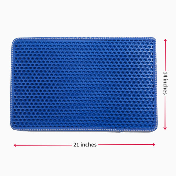 KFX-6604733 Double-Layer Rice Cat Litter Mat with Waterproof EVA Design for Easy Cleaning and Litter Trapping