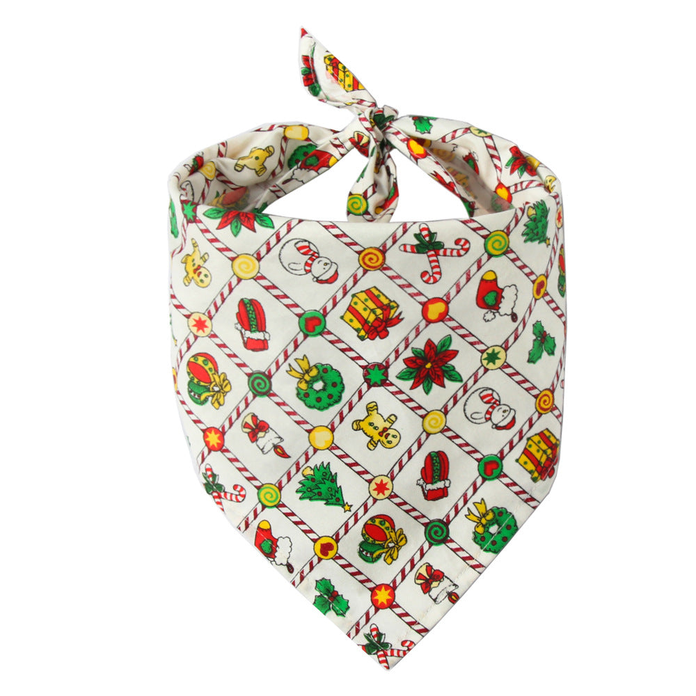 KFX-6605245 Christmas Cotton Triangle Pet Scarf Bib for Dogs and Cats