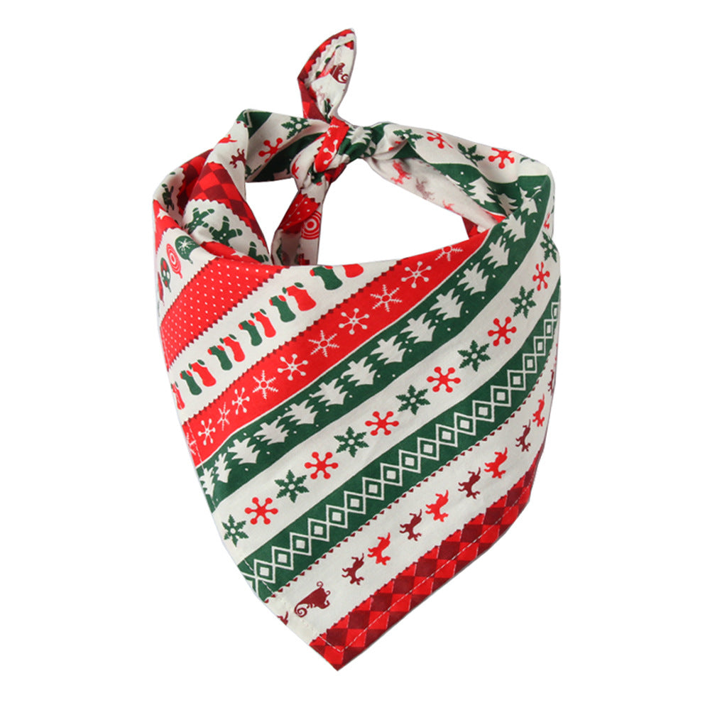 KFX-6605245 Christmas Cotton Triangle Pet Scarf Bib for Dogs and Cats