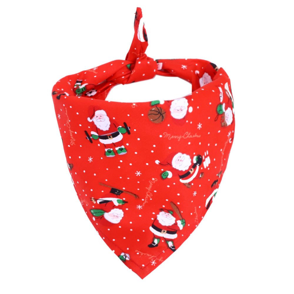 KFX-6605245 Christmas Cotton Triangle Pet Scarf Bib for Dogs and Cats