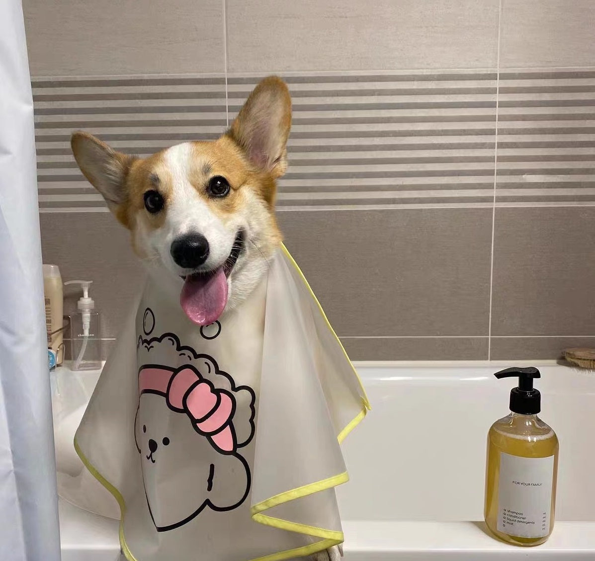 KFX-6606141 Tear Stain Removal Bath Cover for Dogs and Cats - Durable Tarpaulin Design
