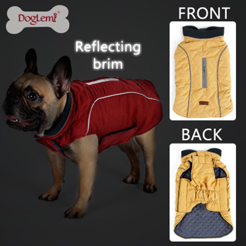 KFX-6607037 Pet Thermal Jacket Vest - Water-Resistant, Reflective, Warmth-Enhancing Design with Neck Collar