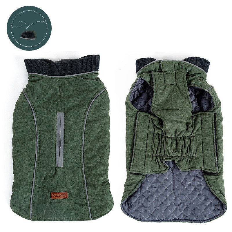 KFX-6607037 Pet Thermal Jacket Vest - Water-Resistant, Reflective, Warmth-Enhancing Design with Neck Collar