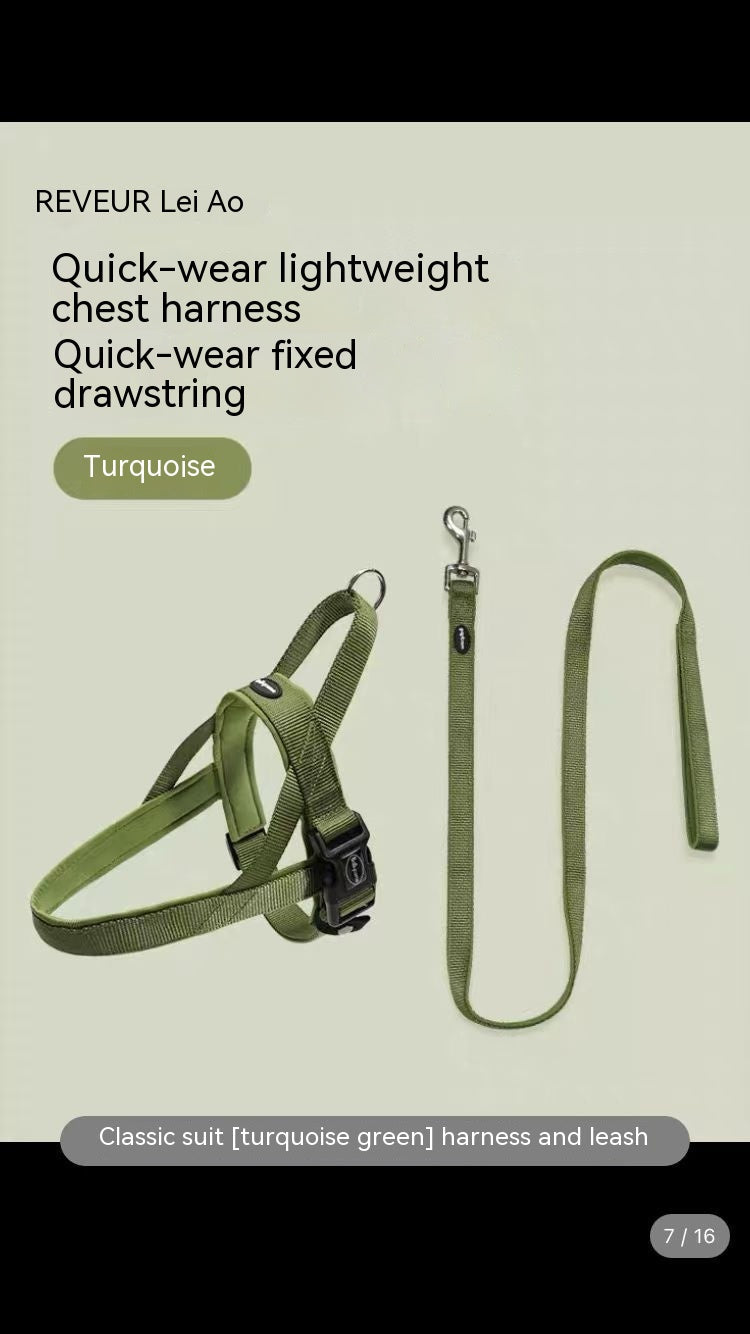 KFX-6607933 Dog Vest Harness with Explosive-Resistant Rope, Available in Army Green, Light Blue, and Light Purple