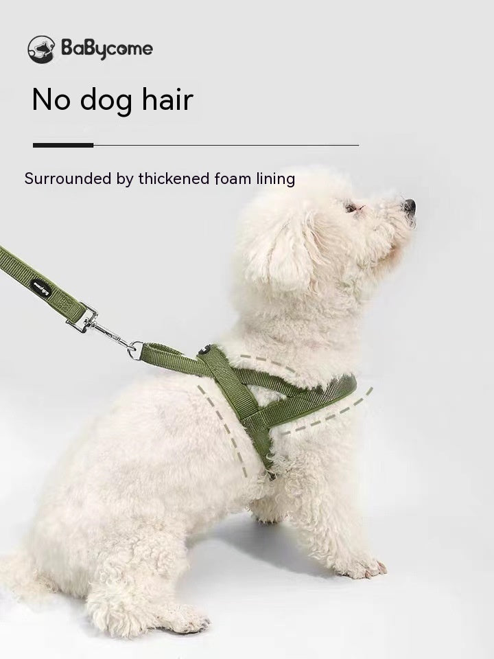 KFX-6607933 Dog Vest Harness with Explosive-Resistant Rope, Available in Army Green, Light Blue, and Light Purple