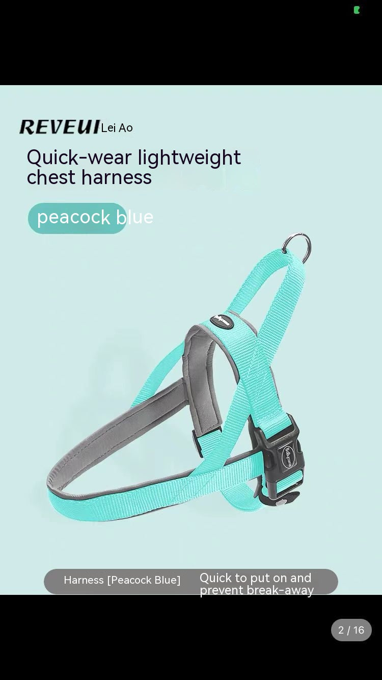 KFX-6607933 Dog Vest Harness with Explosive-Resistant Rope, Available in Army Green, Light Blue, and Light Purple