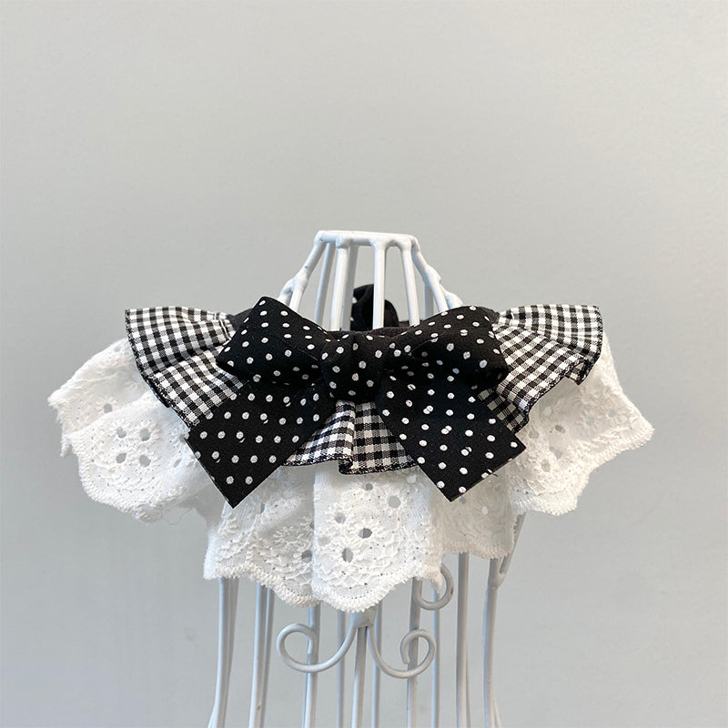 KFX-6608317 Stylish Red and Black Pet Bow Tie Bib for Dogs and Cats, Sizes XS to XL