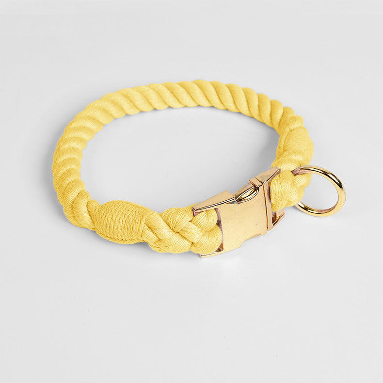 KFX-6608445 Woven Gradient Color Cotton Dog Collar for Pets in Various Vibrant Shades