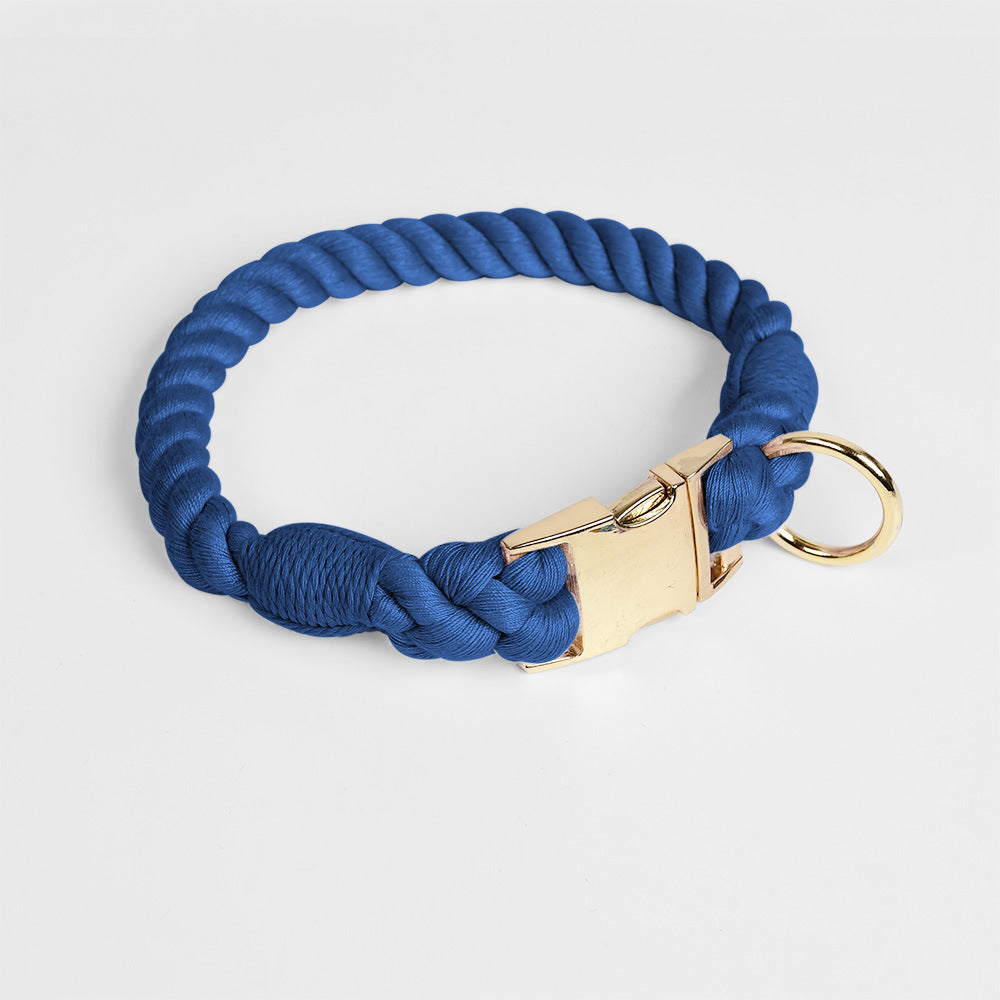 KFX-6608445 Woven Gradient Color Cotton Dog Collar for Pets in Various Vibrant Shades