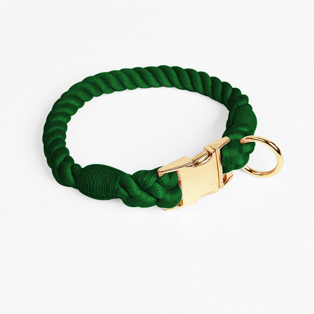 KFX-6608445 Woven Gradient Color Cotton Dog Collar for Pets in Various Vibrant Shades