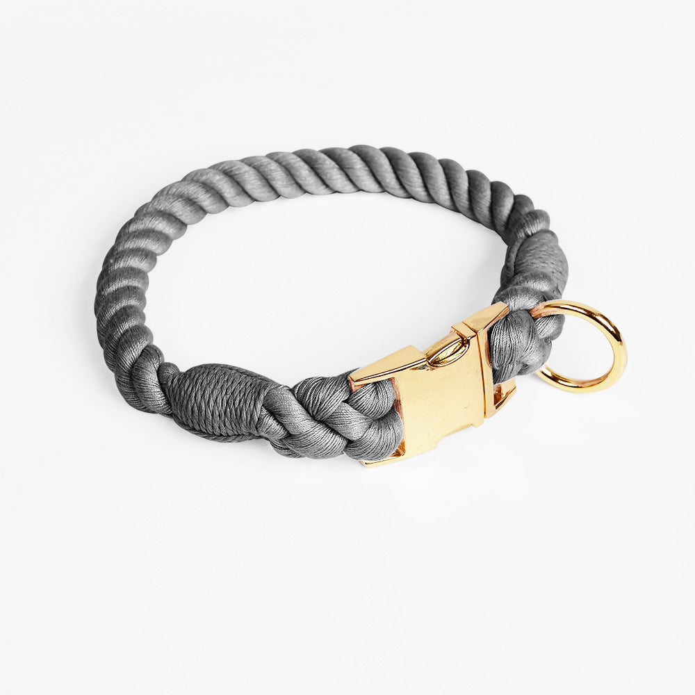 KFX-6608445 Woven Gradient Color Cotton Dog Collar for Pets in Various Vibrant Shades