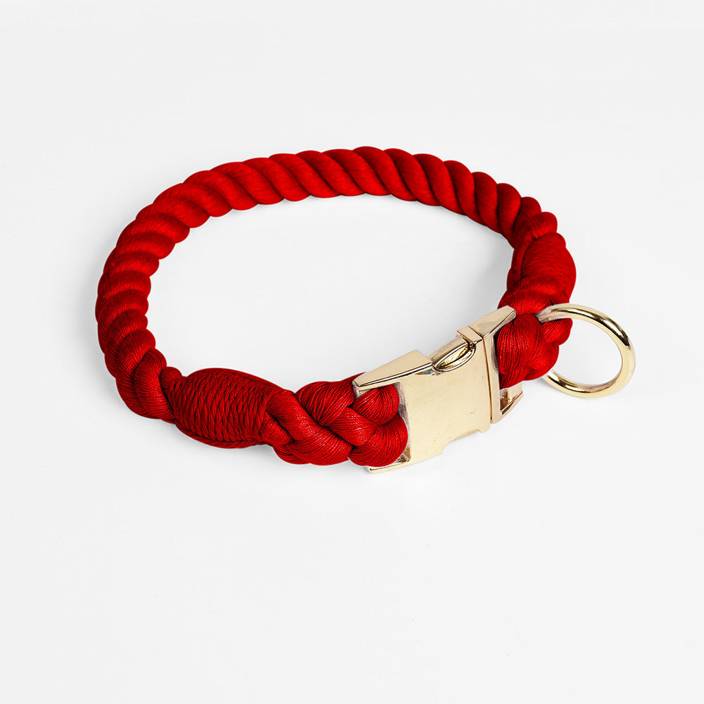 KFX-6608445 Woven Gradient Color Cotton Dog Collar for Pets in Various Vibrant Shades