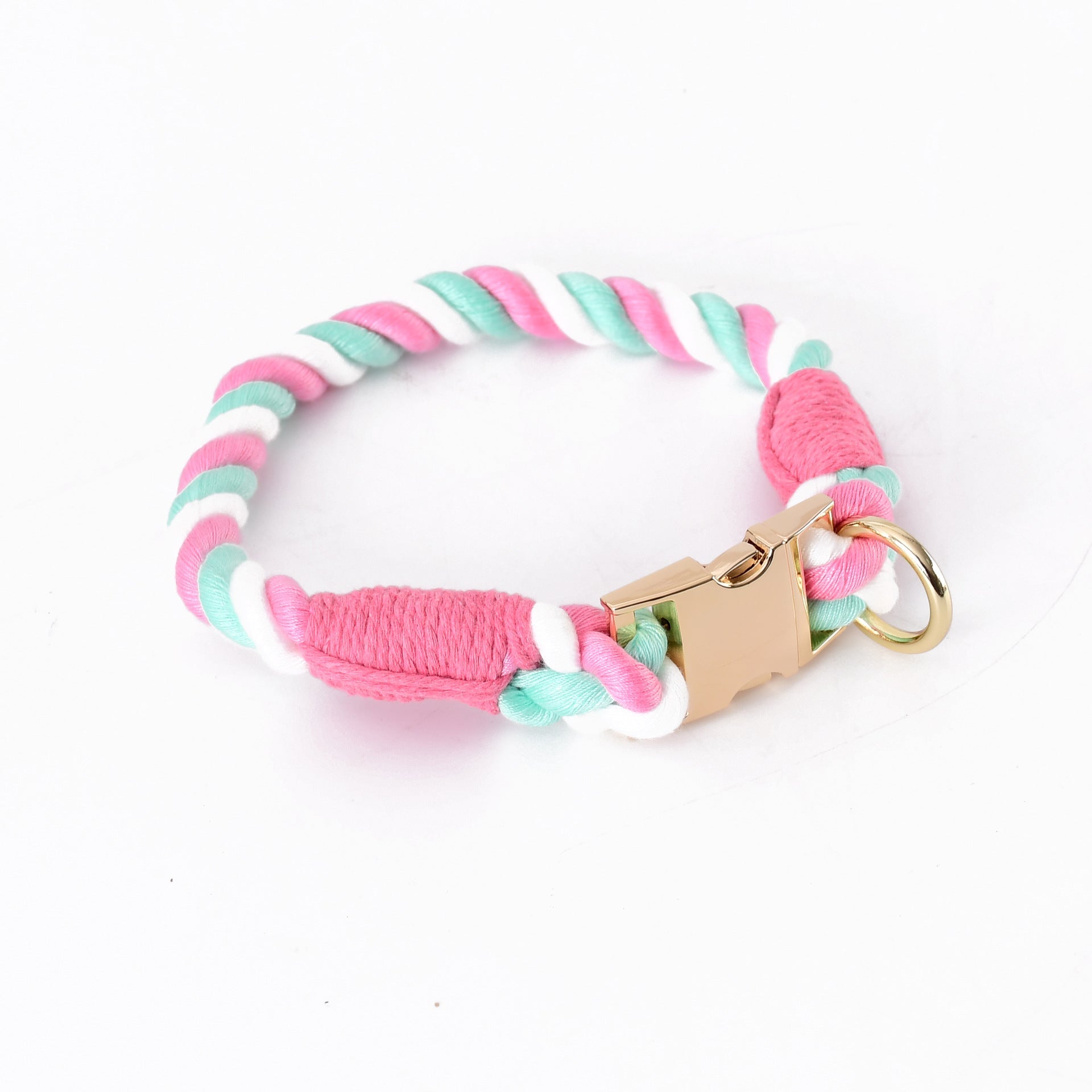KFX-6608445 Woven Gradient Color Cotton Dog Collar for Pets in Various Vibrant Shades