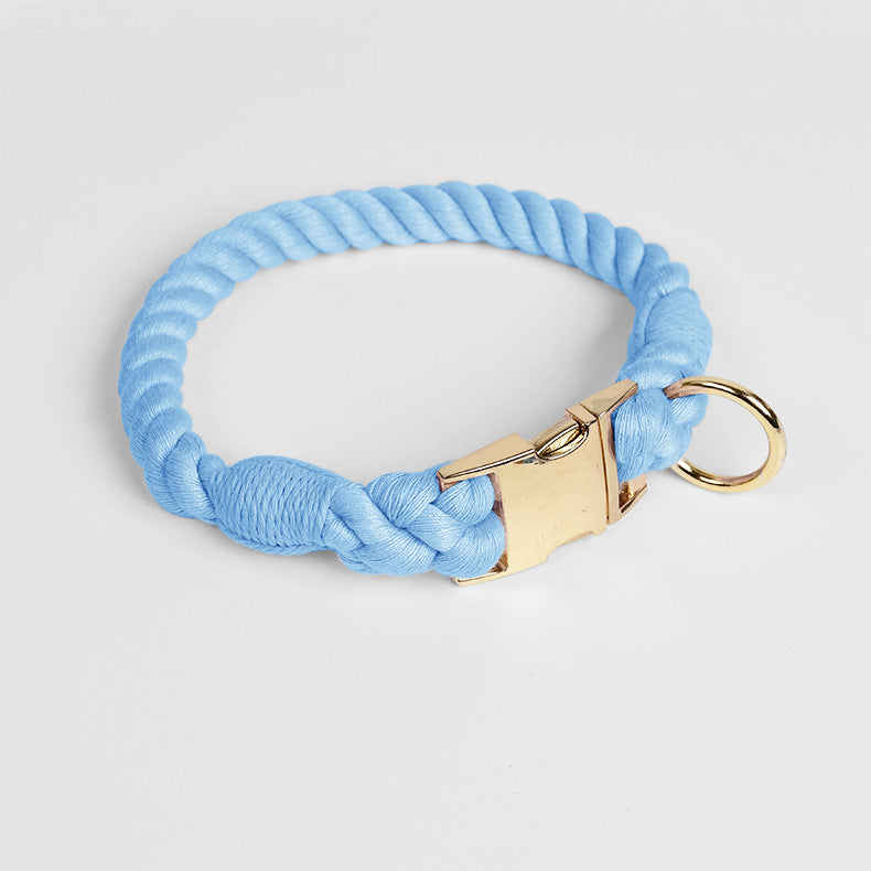 KFX-6608445 Woven Gradient Color Cotton Dog Collar for Pets in Various Vibrant Shades