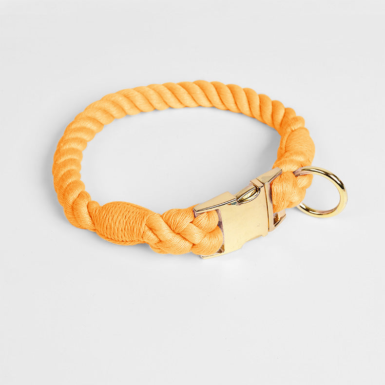 KFX-6608445 Woven Gradient Color Cotton Dog Collar for Pets in Various Vibrant Shades