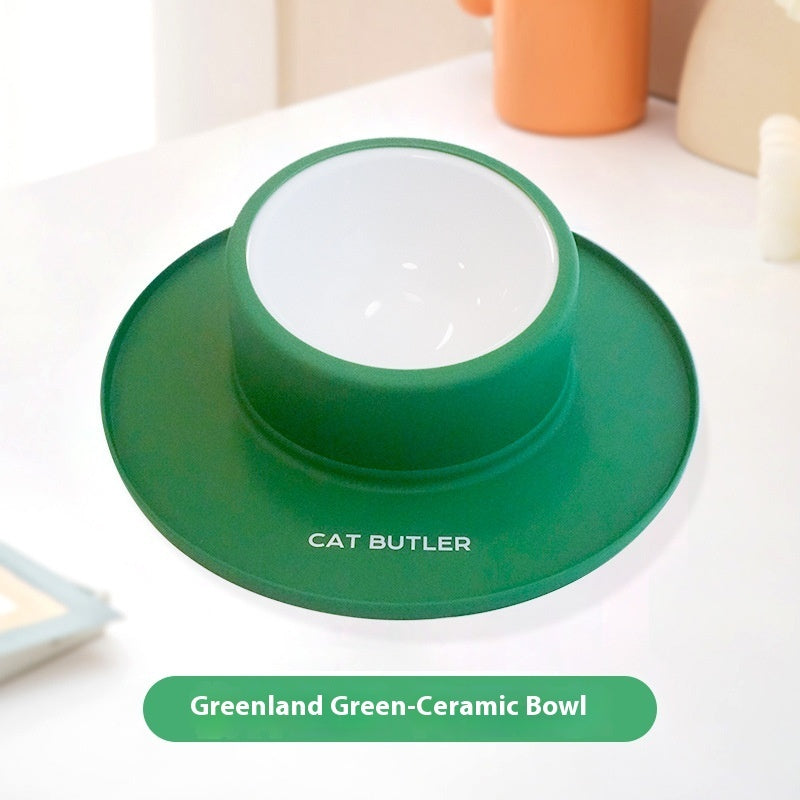 KFX-6608829 Silicone Non-slip Pet Bowl with Stainless Steel Insert - Leak-proof Design for Cats and Dogs