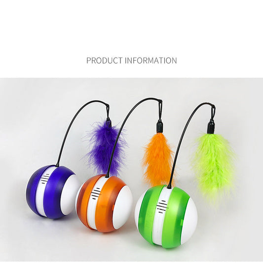 KFX-6609469 Luminous Tumbler Voice Indoor Cat Toy with Badminton Features and Two Modes