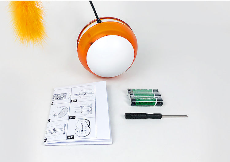 KFX-6609469 Luminous Tumbler Voice Indoor Cat Toy with Badminton Features and Two Modes
