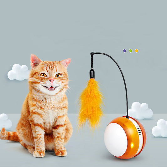 KFX-6609469 Luminous Tumbler Voice Indoor Cat Toy with Badminton Features and Two Modes