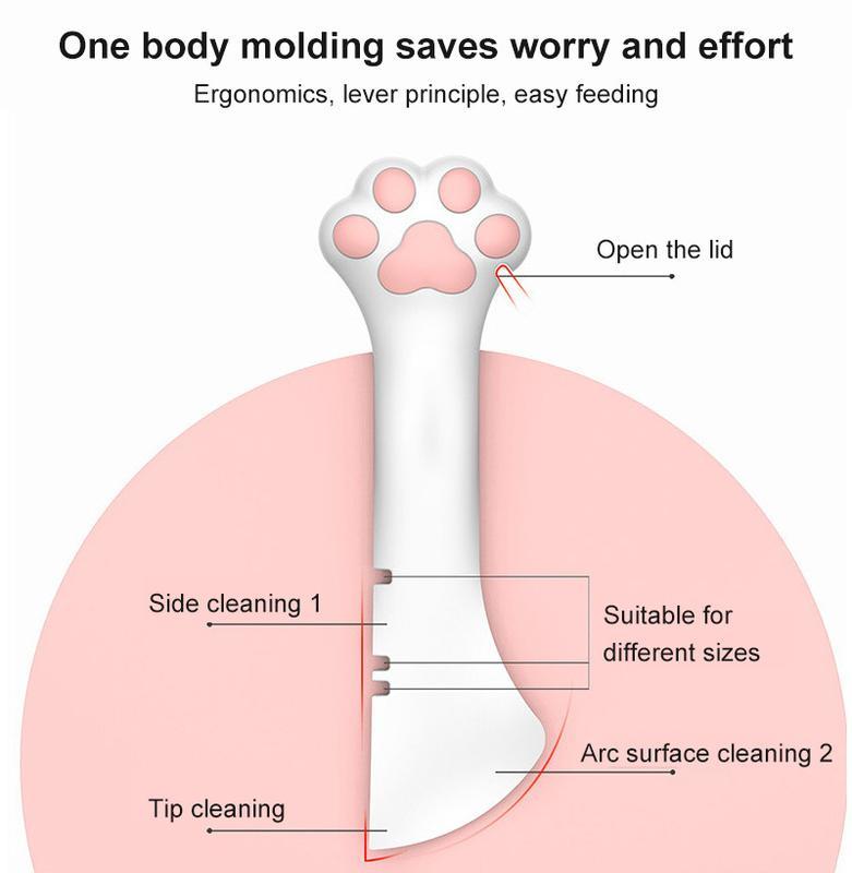 KFX-6612413 Pet Food Spoon and Lid Set - Multifunctional Wet/Dry Food Jar Opener for Cats and Dogs