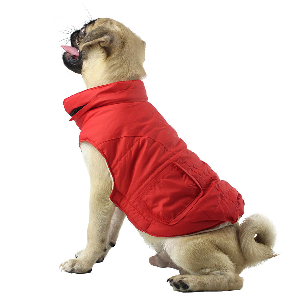 KFX-6614973 Winter Detachable Hooded Dog Clothes with Fur Collar in Various Colors
