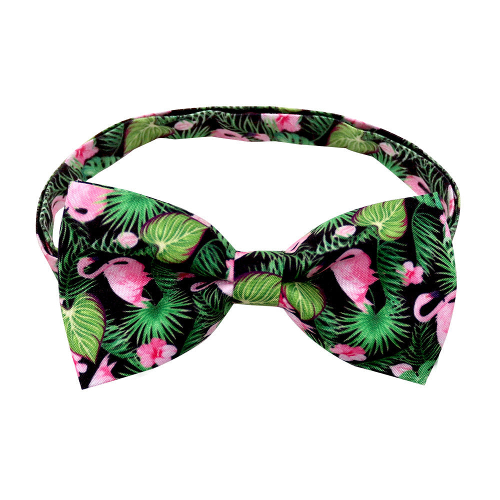 KFX-6616637 Tropical Fruit-Themed Bow Tie for Dogs and Cats - Cactus, Pineapple, Lemon Patterns