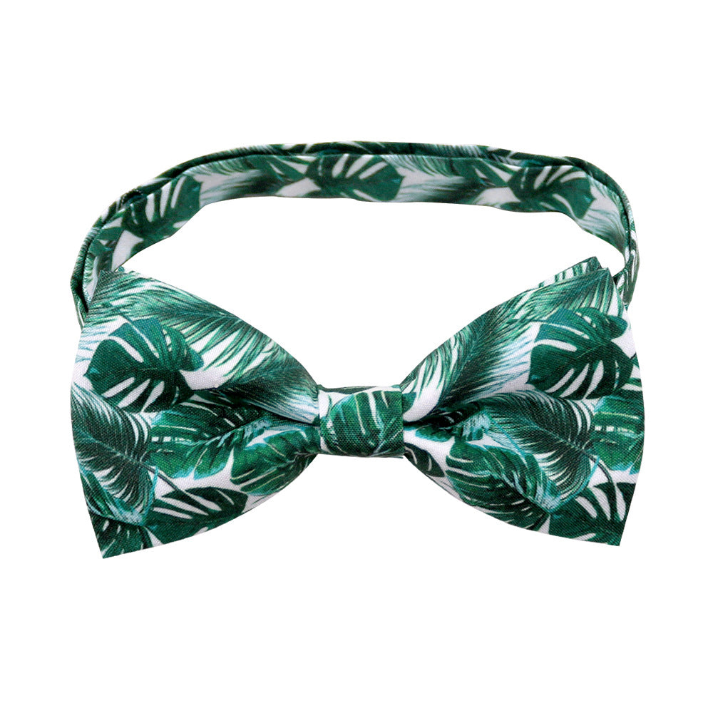 KFX-6616637 Tropical Fruit-Themed Bow Tie for Dogs and Cats - Cactus, Pineapple, Lemon Patterns