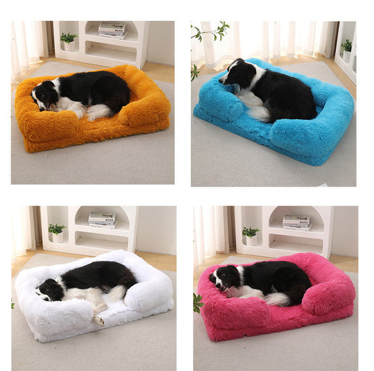 KFX-6618429 Plush Round Pet Bed for Dogs and Cats with Multiple Color Options and Sizes