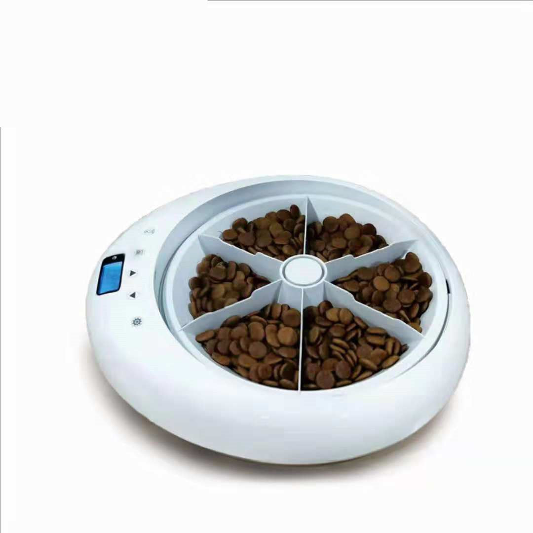 KFX-6620349 Automatic Six-Hole Feeder with Voice Reminder for Dogs and Cats
