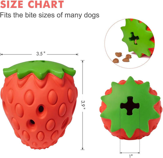 KFX-6621629 Durable Strawberry Dog Chew Toy for Aggressive Chewers with IQ Training Features