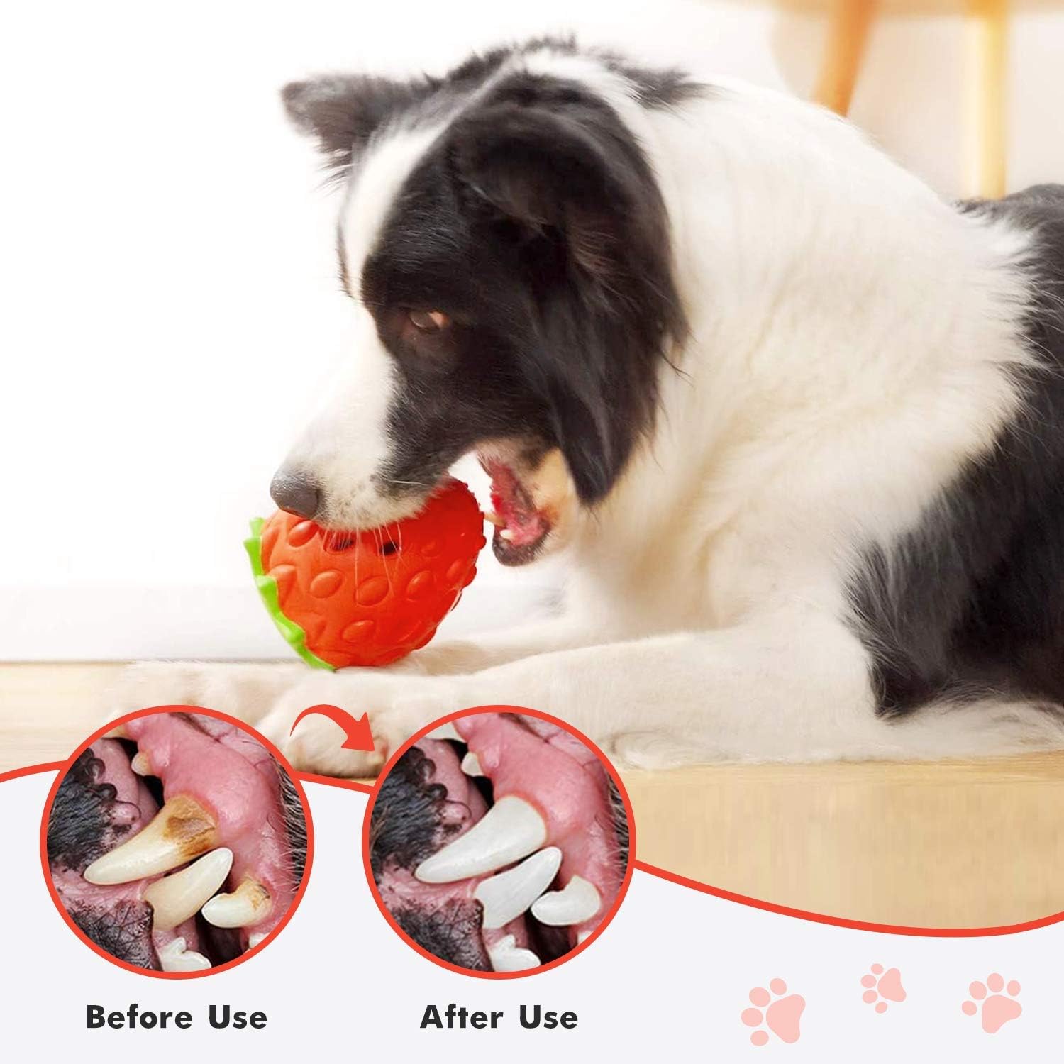 KFX-6621629 Durable Strawberry Dog Chew Toy for Aggressive Chewers with IQ Training Features