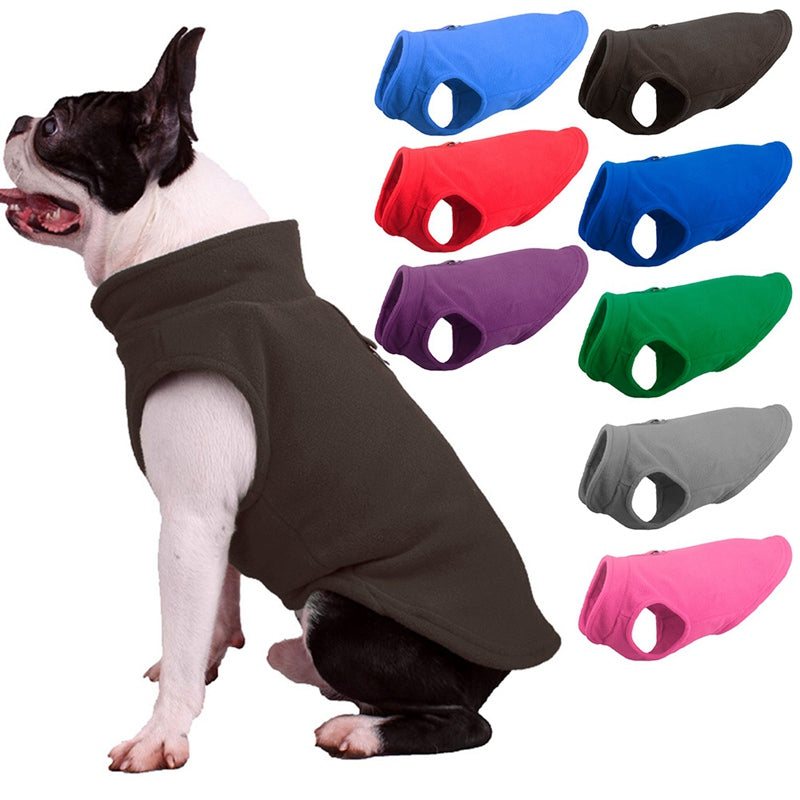 KFX-6624317 Thickened Pet Dog Coat with Soft Fabric for Cold Weather - 8 Stylish Colors Available