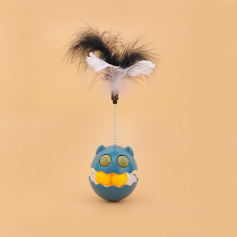 KFX-6624957 Interactive Cat Feather Toy with Roller Track and Catmint for Fun and Engagement