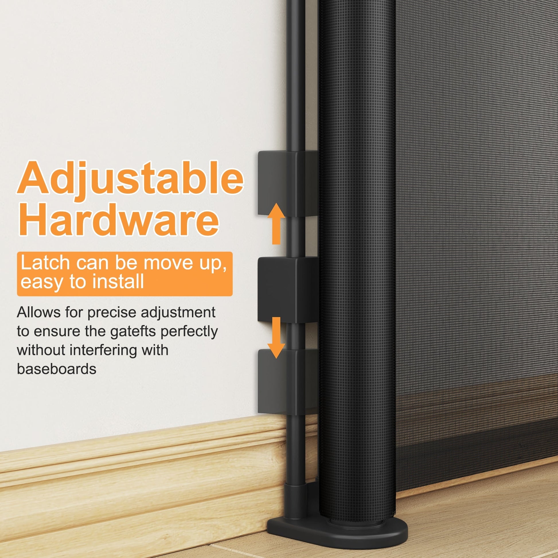 KFX-6625597 Retractable Child Safety Gate for Doorways, Indoor & Outdoor Use, 76" Wide, 33" Tall, Adjustable Mesh Design