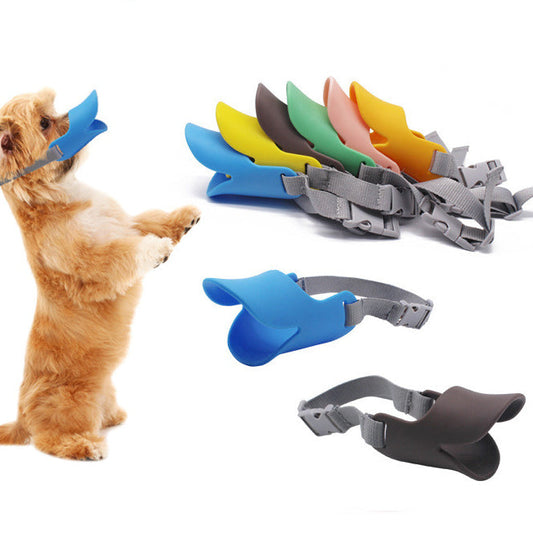 KFX-6629565 Creative Anti-Barking Pet Duckbilled Sleeves - Multi-Color Silicone Set for Dogs and Cats in S, M, L Sizes
