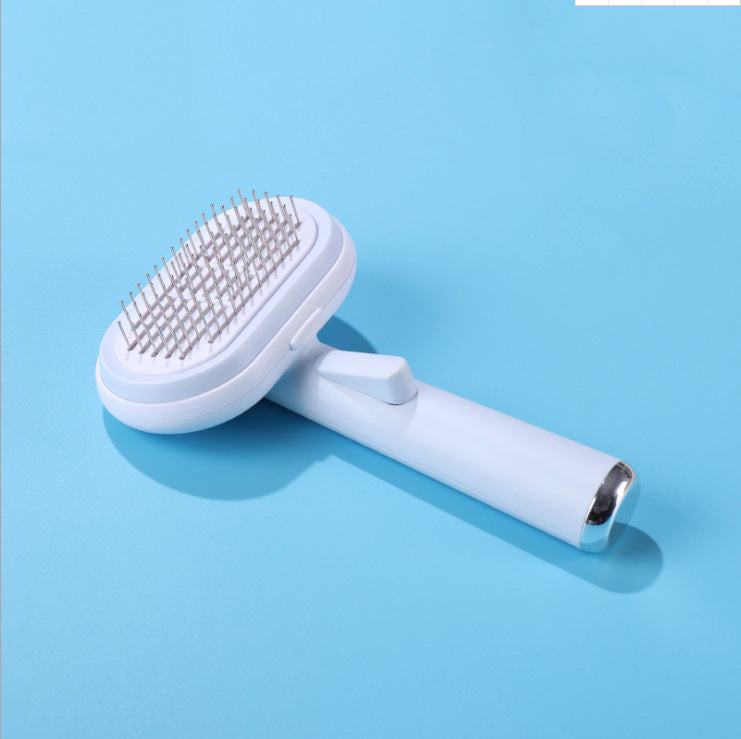 KFX-6631485 Pet Hair Removal Steel Needle Comb and Bath Brush in Blue and Pink