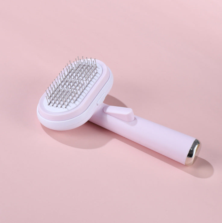 KFX-6631485 Pet Hair Removal Steel Needle Comb and Bath Brush in Blue and Pink