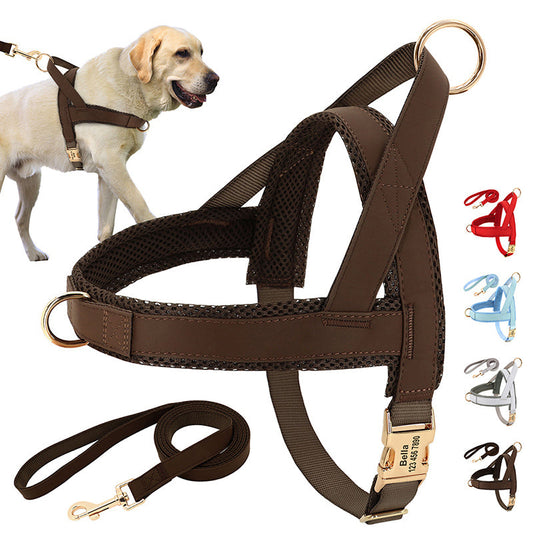 KFX-6631741 Durable and Breathable Large Dog Vest Chest Harness - Adjustable Fit for Comfort and Safety