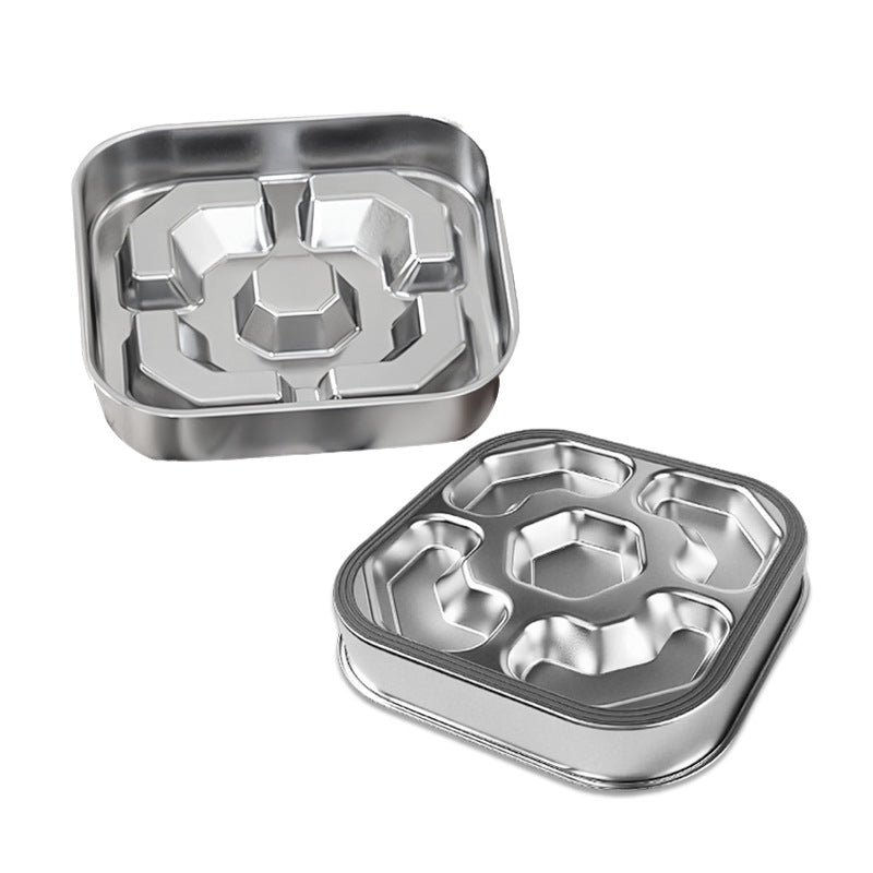 KFX-6631869 Square Stainless Steel Slow Feeding Bowl for Pets