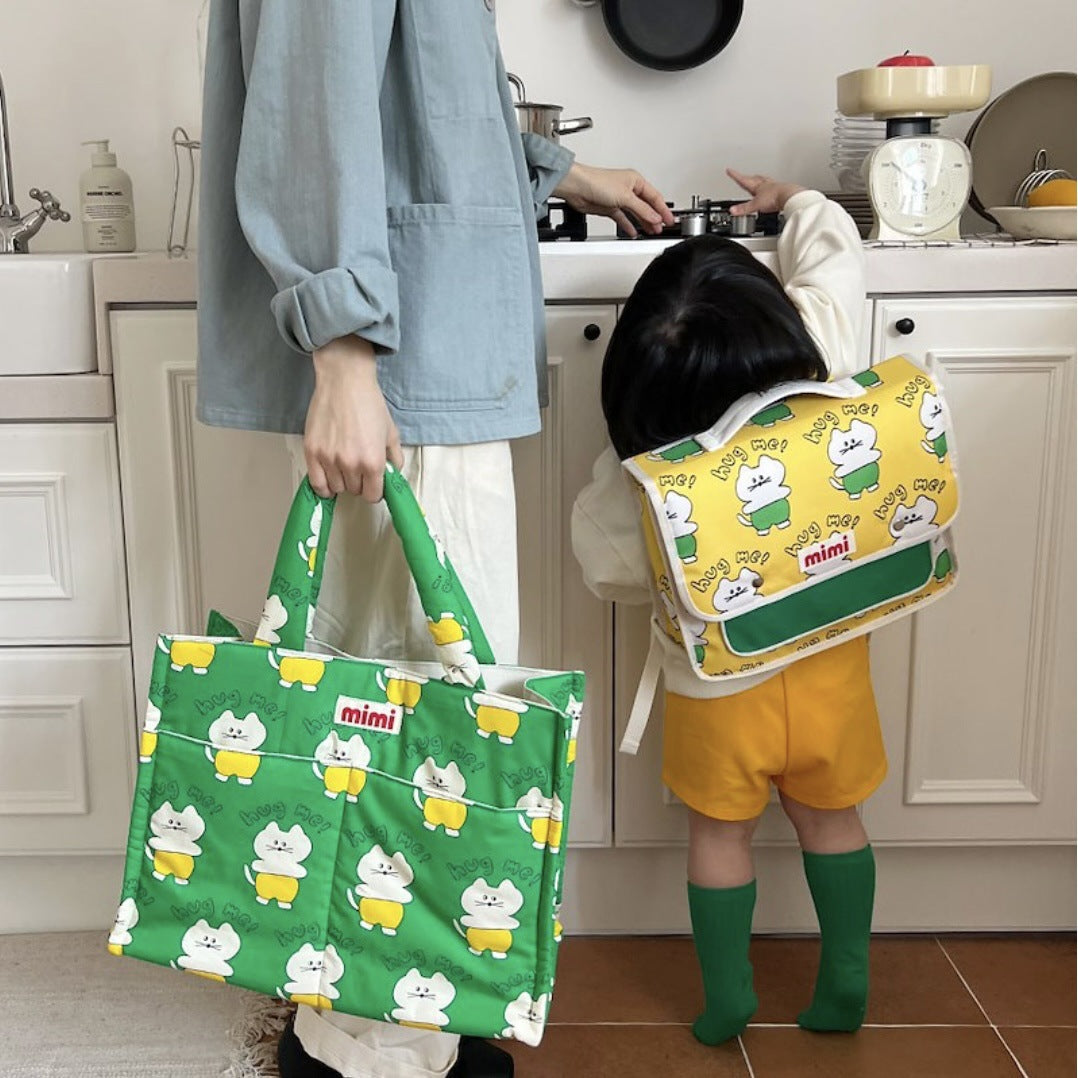 KFX-6632125 Cartoon Print Cotton Handbag for Pet Storage - Multiple Designs Available