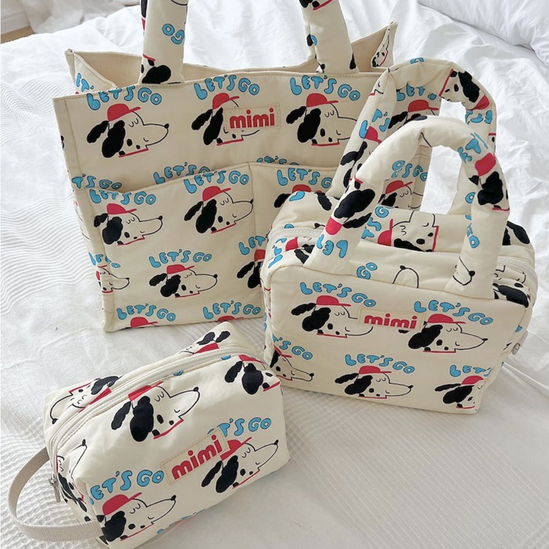 KFX-6632125 Cartoon Print Cotton Handbag for Pet Storage - Multiple Designs Available