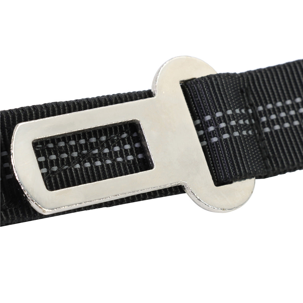 KFX-6633149 Adjustable Bungee Dog Leash with Reflective Stitches for Large and Medium Dogs, 4-6 Feet Length, Includes Car Seatbelt Clip