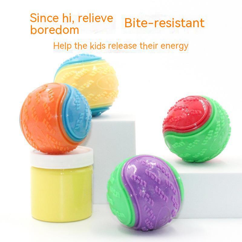 KFX-6634301 Durable Dog Molar Ball Toy for Playtime and Chewing, Random Color, Rubber Material