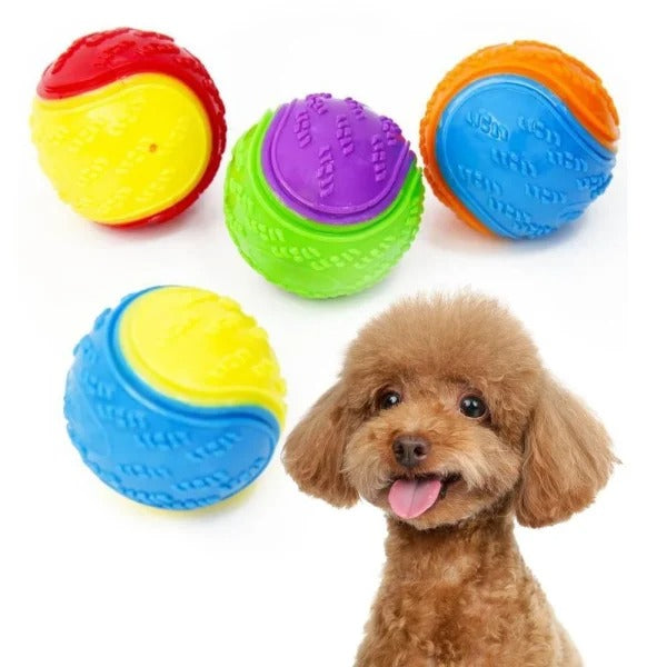 KFX-6634301 Durable Dog Molar Ball Toy for Playtime and Chewing, Random Color, Rubber Material